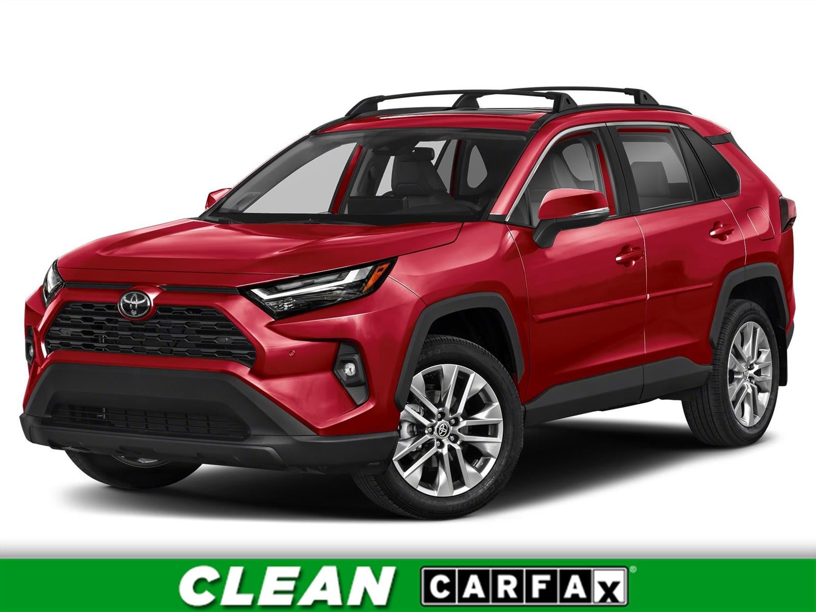 2023 Toyota RAV4 XLE in Ruby Flare Pearl — front three-quarter view